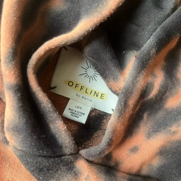 OFFLINE OTT Fleece Tie Dye Cropped Hoodie in Jupiter Brown - Picture 6 of 11